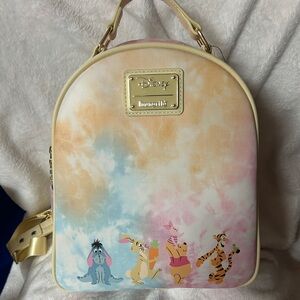 Loungefly Pastel Tie-Dye Winnie the Pooh Mini Backpack - Pink, Blue, Cream